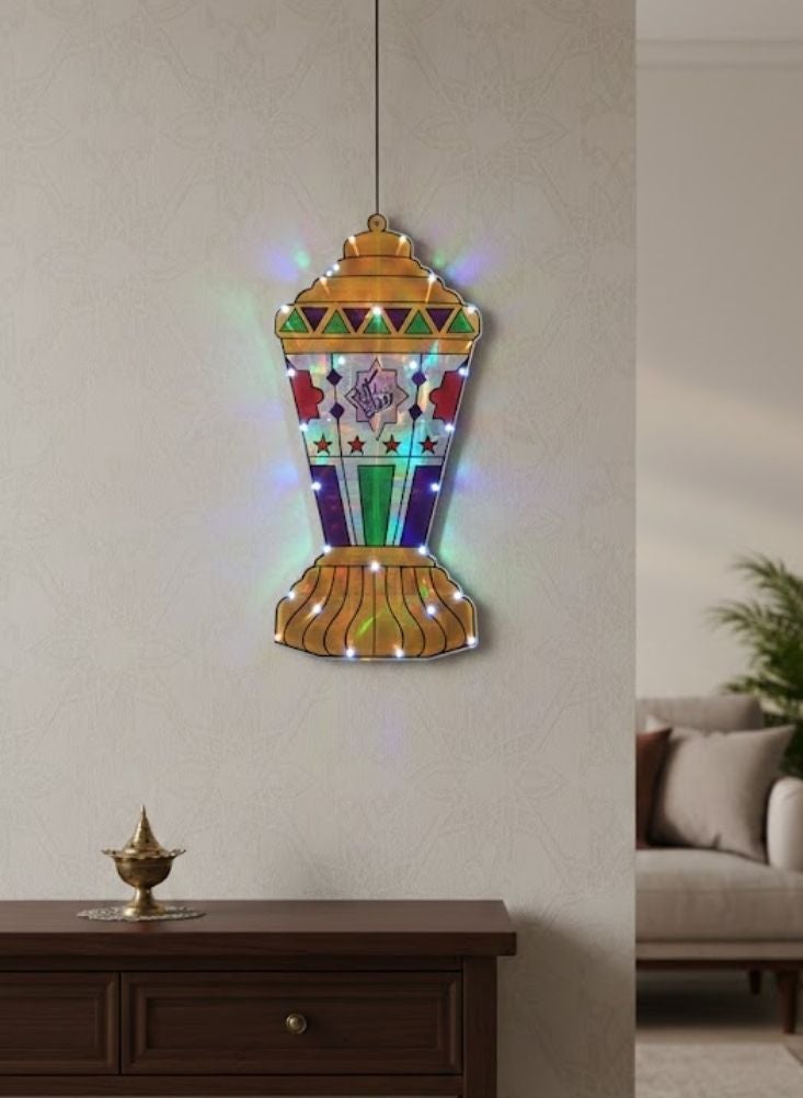 Premium Ramadan Wall Hanging Lantern Light – Medium LED Islamic Decorative Lamp 60×26 cm - Image 3